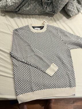 Men's Seawell Crewneck Sweater (patterned black and white)